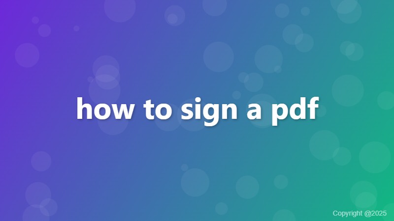 how to sign a pdf